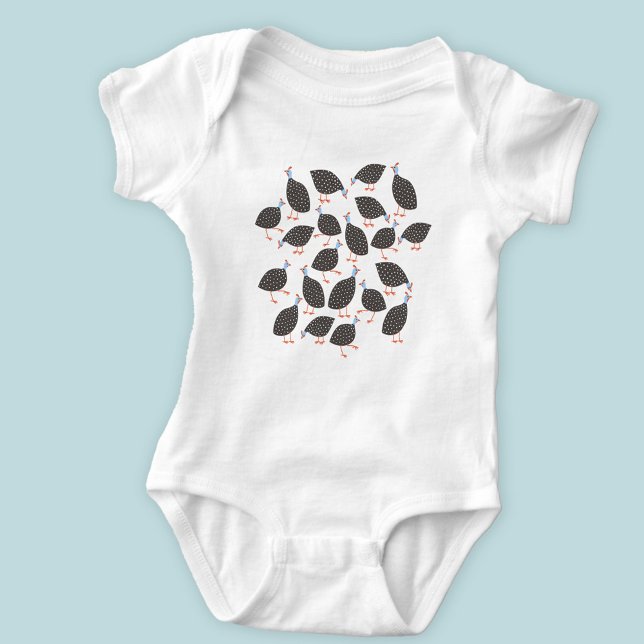 Cute Guinea Hen Baby Bodysuit (Cute Guinea Fowl baby bodysuit)