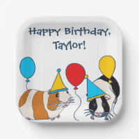 Cute Guinea Pig and Balloons Birthday Party