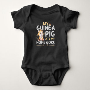 Cute Guinea Pig Ate My Homework Baby Bodysuit