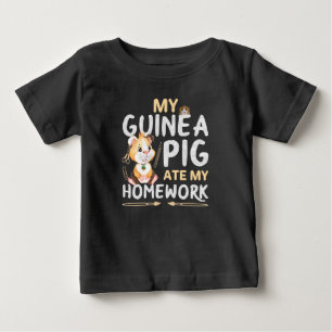 Cute Guinea Pig Ate My Homework Baby T-Shirt