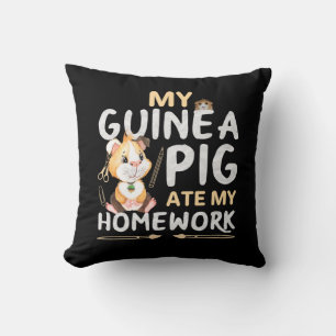 Cute Guinea Pig Ate My Homework Cushion