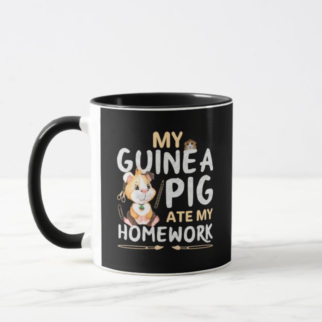 Cute Guinea Pig Ate My Homework Mug (Left)