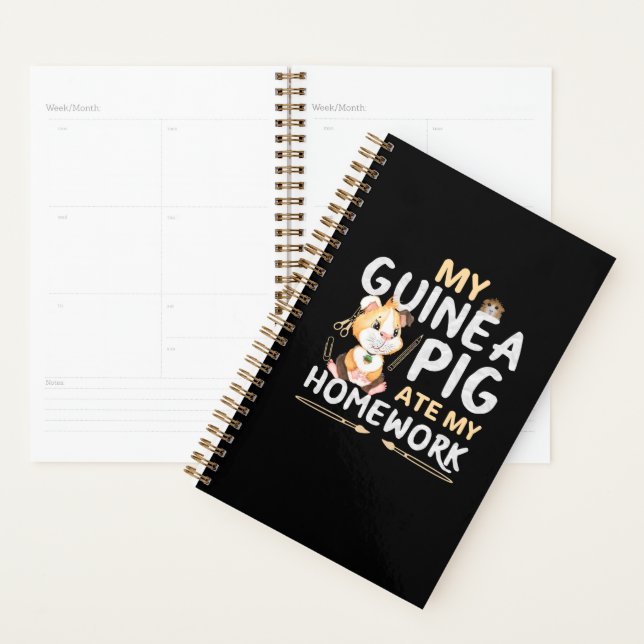 Cute Guinea Pig Ate My Homework Planner (Display)
