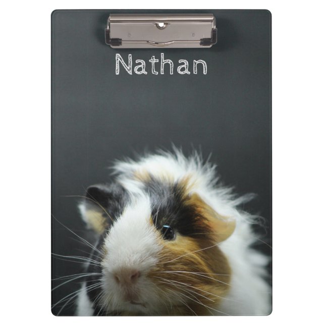 Cute Guinea Pig Chalkboard Personalised Clipboard (Front)