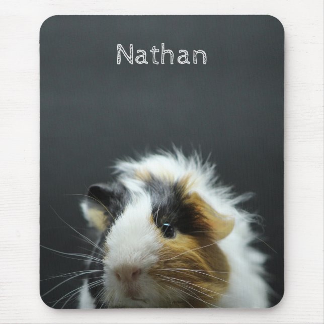 Cute Guinea Pig Chalkboard Personalised Mouse Pad (Front)