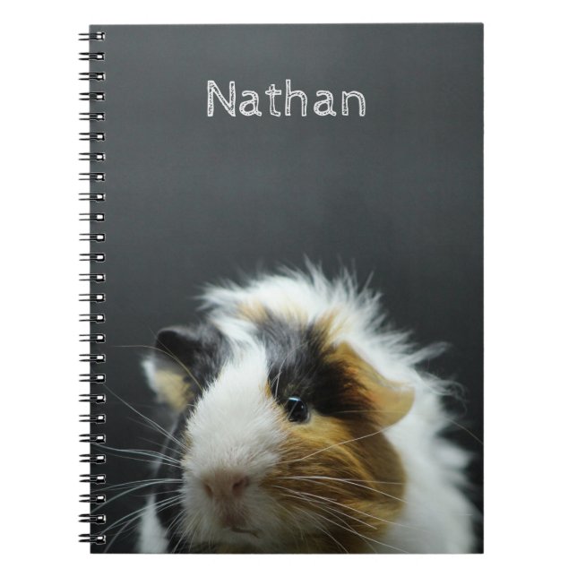 Cute Guinea Pig Chalkboard Personalised Notebook (Front)