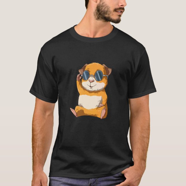 Cute Guinea Pig Chilt with Sunglasses for Guinea P T-Shirt (Front)