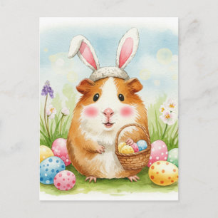 Cute Guinea pig Easter Eggs Postcard