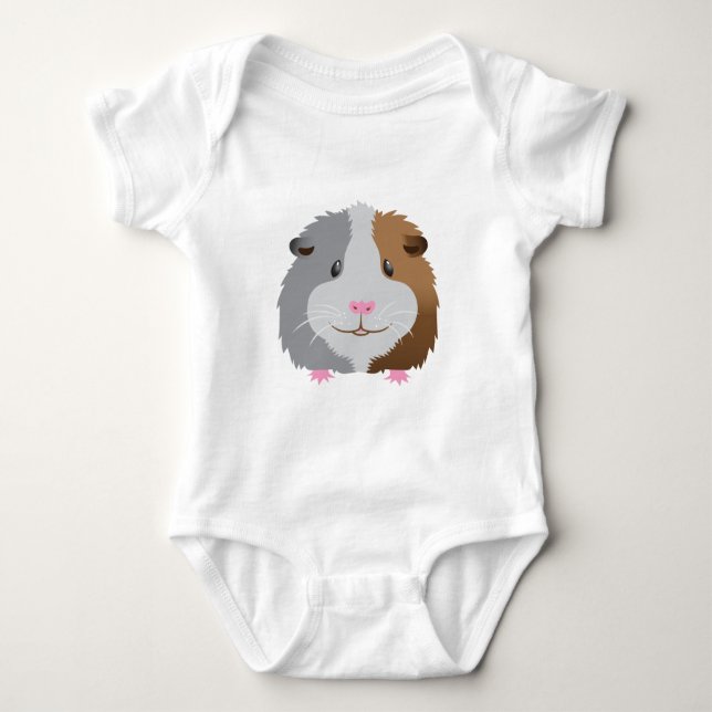 cute guinea pig face baby bodysuit (Front)