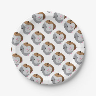 cute guinea pig face paper plate