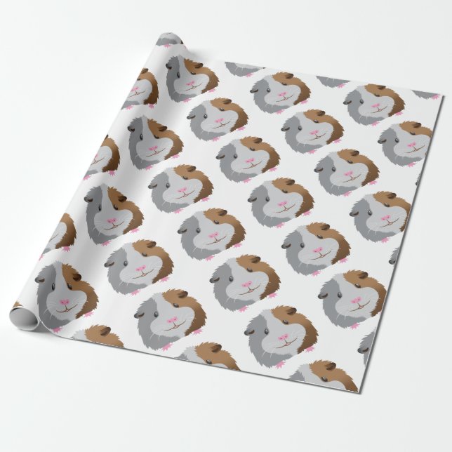 cute guinea pig face wrapping paper (Unrolled)