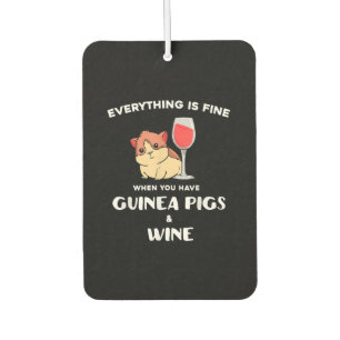 Cute Guinea Pig Gift  Wine Lover Car Air Freshener