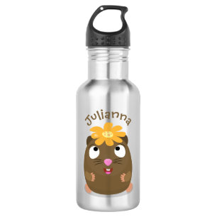 Cute guinea pig happy cartoon illustration 532 ml water bottle