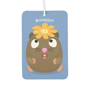 Cute guinea pig happy cartoon illustration  car air freshener