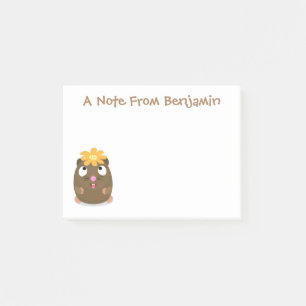 Cute guinea pig happy cartoon illustration post-it notes