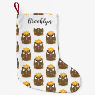 Cute guinea pig happy cartoon illustration small christmas stocking