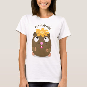 Cute guinea pig happy cartoon illustration T-Shirt