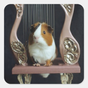 Cute Guinea Pig Harp Sticker