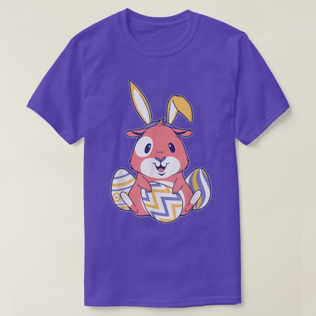 Cute Guinea pig in Easter Bunny Costume with Easte T-Shirt (Design Front)