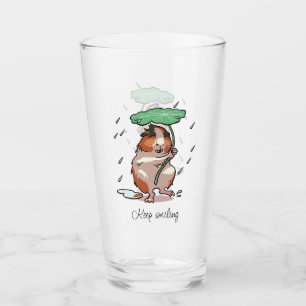 Cute Guinea Pig Keep Smiling! Umbrella Cartoon Glass