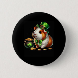 Cute Guinea Pig Leprechaun St Patricks Day Shamroc 6 Cm Round Badge