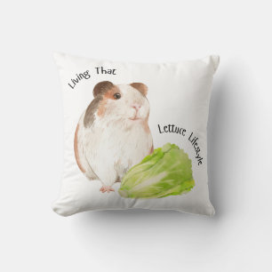Cute Guinea Pig Lifestyle Funny Pet Quote Cushion