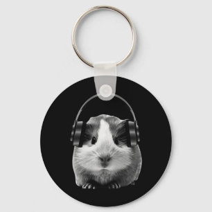 Cute Guinea Pig Listening To Dubstep Key Ring