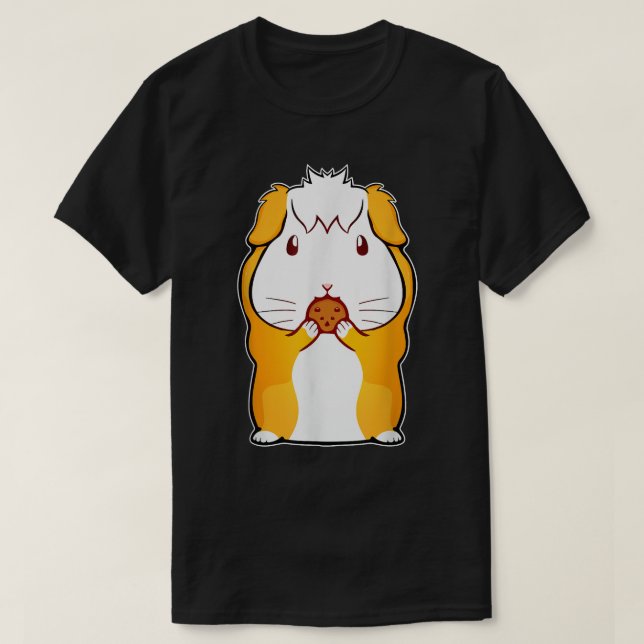Cute Guinea Pig Lover Women Eating Cookie Guinea P T-Shirt (Design Front)