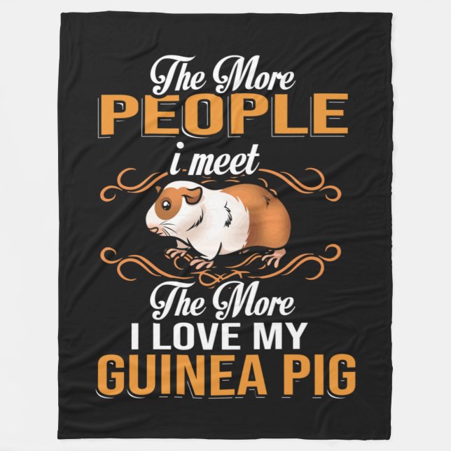 Cute Guinea Pig Mum Fleece Blanket (Front)