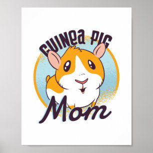 Cute Guinea Pig Mum Kawaii Piggy Teen Kids Girls Poster