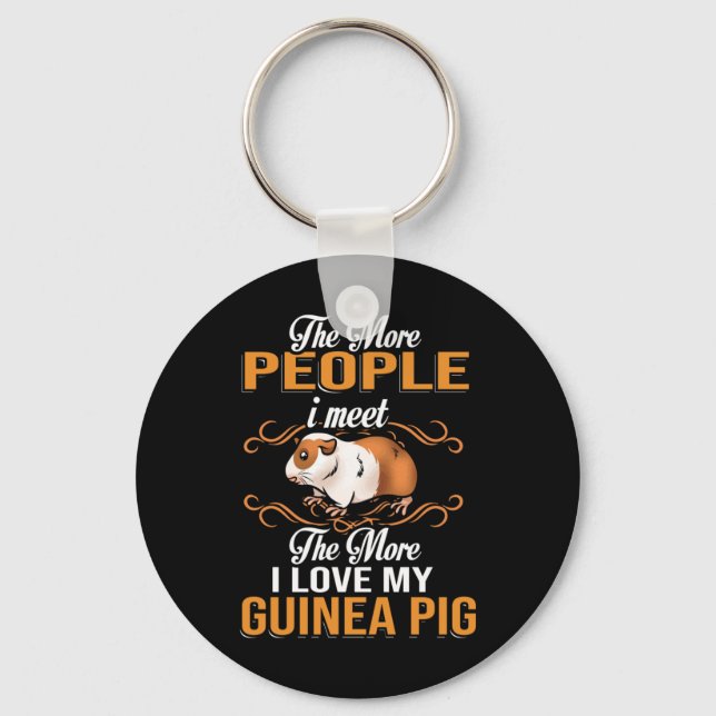 Cute Guinea Pig Mum Key Ring (Front)
