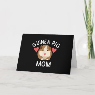 Cute Guinea Pig Mum Lover Gift Red Hearts Funny Card