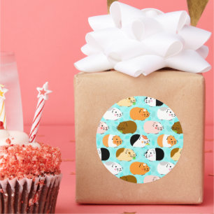 Cute Guinea Pig Pattern Classic Round Sticker