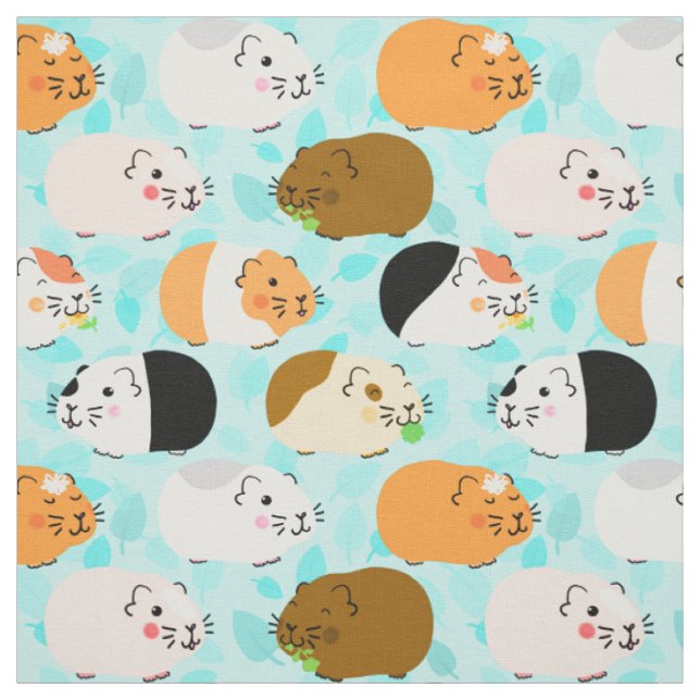 Cute Guinea Pig Pattern Fabric (Swatch)