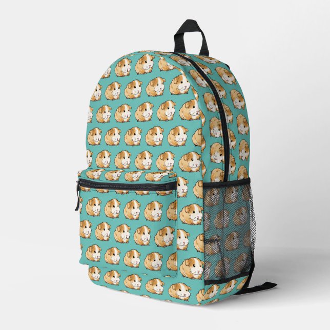 cute guinea pig pattern printed backpack (Back Corner Right)