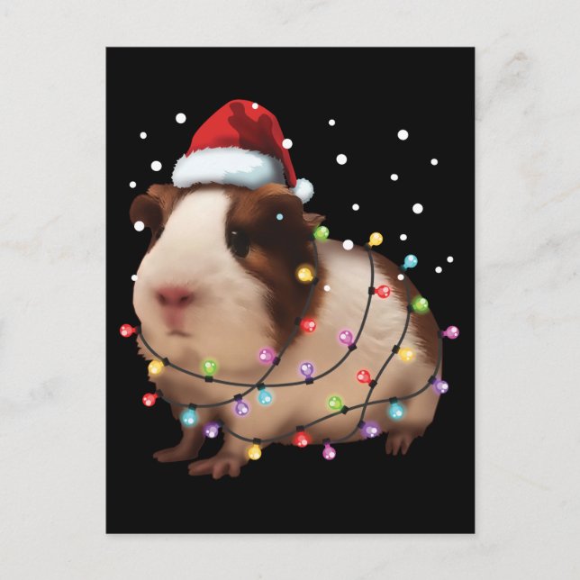 Cute Guinea Pig, Pig Lover Funny Xmas Holiday Gift Postcard (Front)