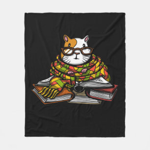 Cute Guinea Pig Read Book Cute Pet Lover Fleece Blanket
