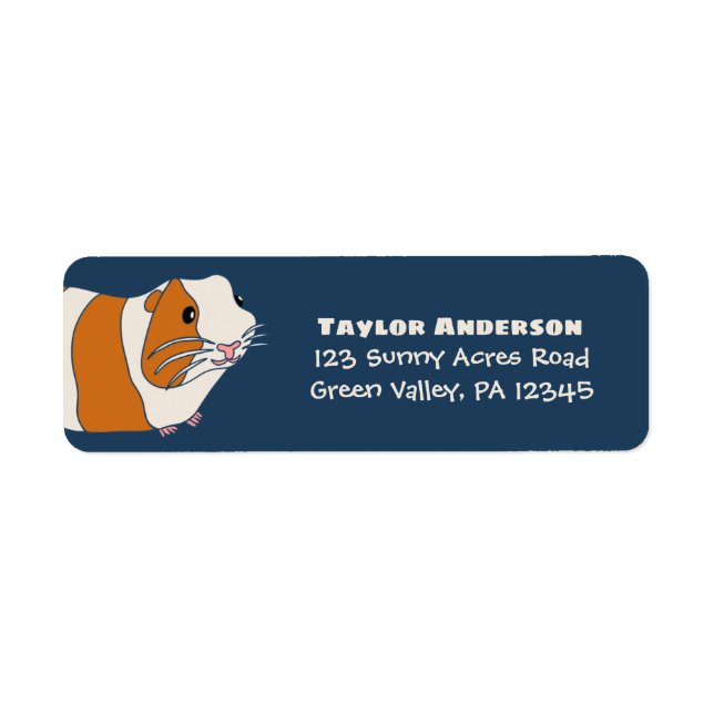 Cute Guinea Pig Return Address Return Address Label (Front)