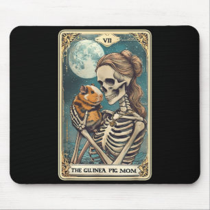 Cute guinea pig skeleton mum tarot card owner petC Mouse Pad