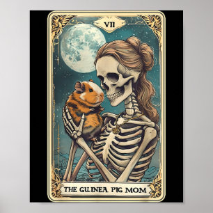 Cute guinea pig skeleton mum tarot card owner petC Poster