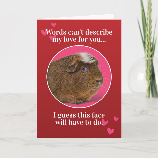 Cute Guinea Pig Valentines Day Holiday Card (Front)