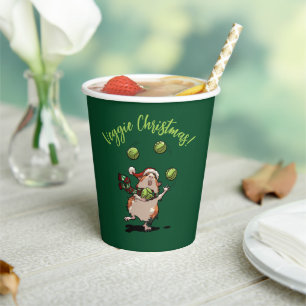 Cute Guinea Pig Veggie Christmas! Sprout Juggler Paper Cups