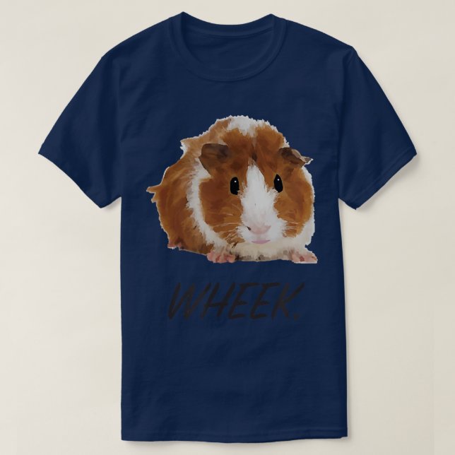 Cute Guinea Pig Wheek   White  Gray  T-Shirt (Design Front)