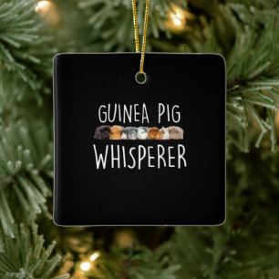Cute Guinea Pig Whisperer Animal Lover Gift Ceramic Ornament