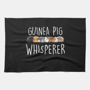 Cute Guinea Pig Whisperer Animal Lover Gift Tea Towel