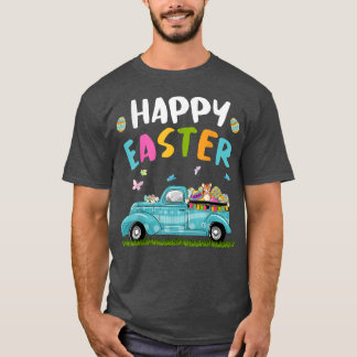 Cute Guinea Pig With Bunny Ears Egg Hunting Truck  T-Shirt