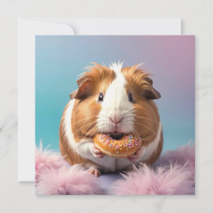Cute Guinea Pig With Doughnut Pastel Gradient