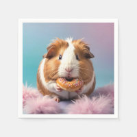 Cute Guinea Pig With Doughnut Pastel Gradient