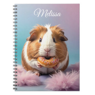 Cute Guinea Pig With Doughnut Pastel Gradient  Notebook