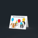 Cute Guinea Pigs and Balloons Birthday Card<br><div class="desc">Create a personalised birthday card that's perfect for pet guinea pig owners. This fun card features illustrations of guinea pigs wearing party hats with colourful balloons. The message on the front of the card and on the inside can be customised with your own text.</div>